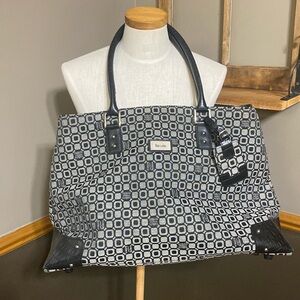Liz&Co vintage gray & black large tote travel bag